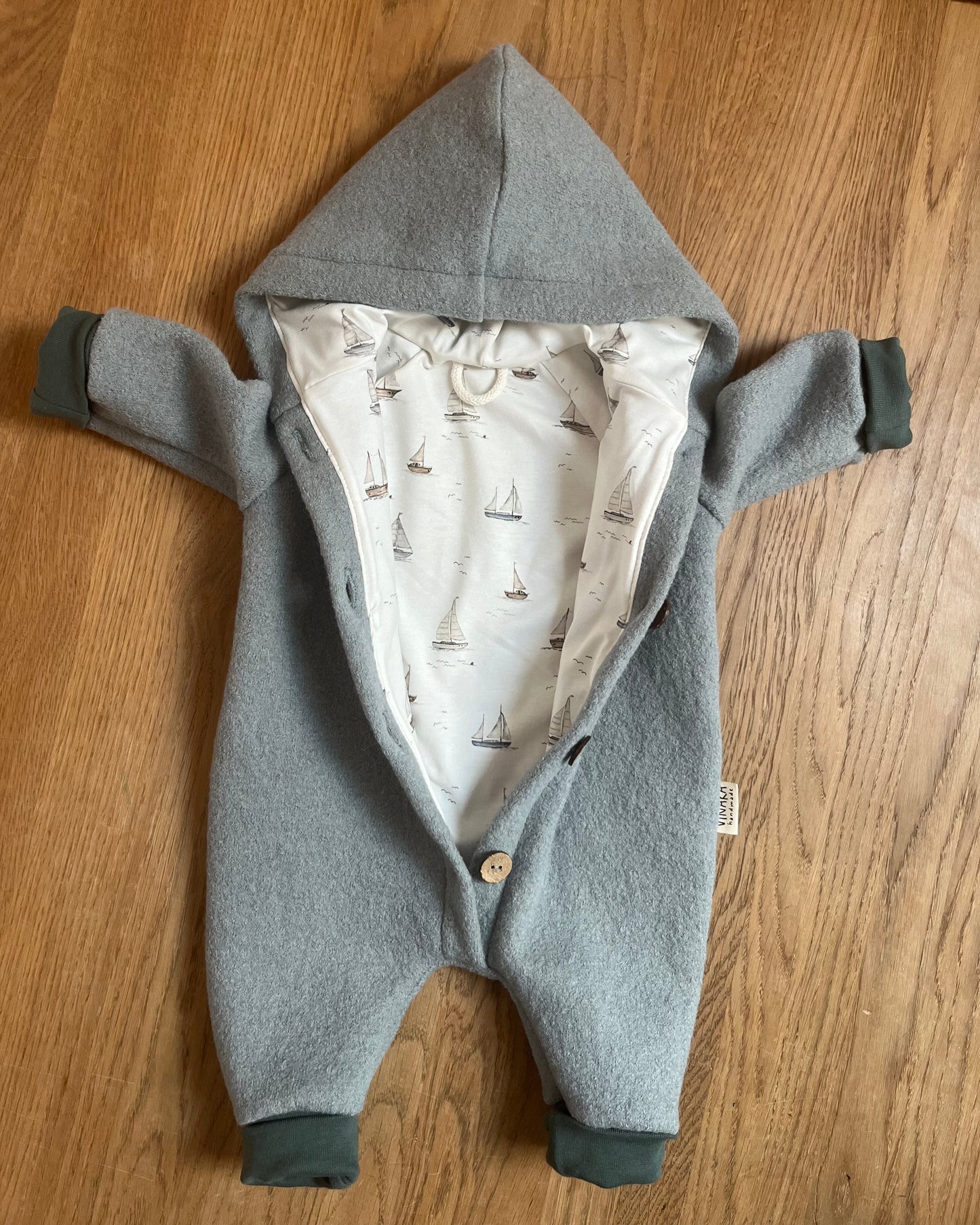 Wollwalk Overall „Altgrün“ Grösse 56/62