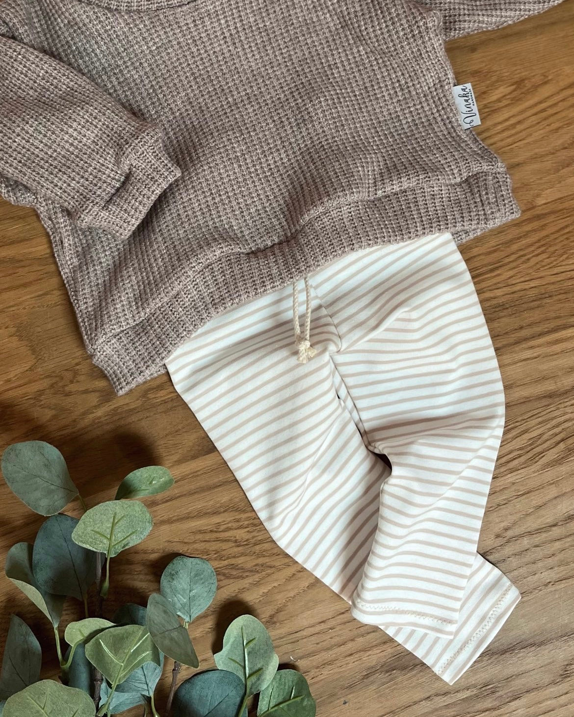 Leggings Streifen Beige