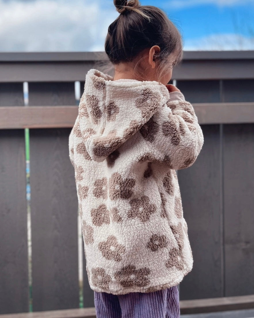 Teddyjacke „Flowers Creme“