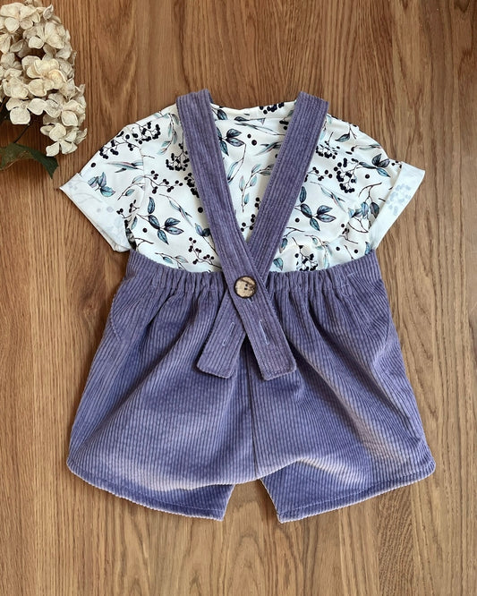 Vintage Cord Latzhose Lavendel