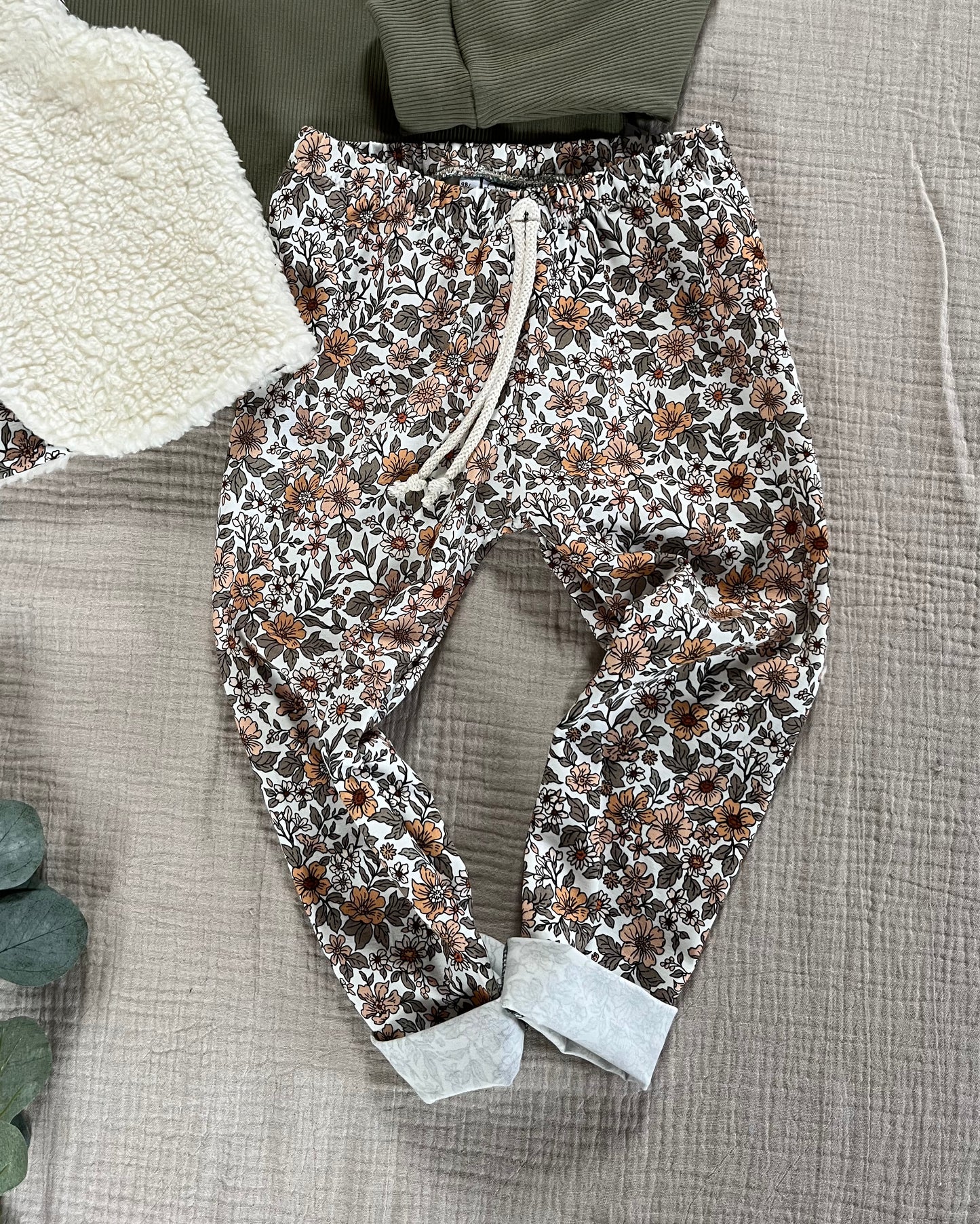 Leggings Flowers Apricot